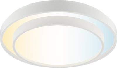 Brilliant Faruz - Deckenleuchte - ø 39 cm - LED 10 W - CCT - 3000 K-6500 K - dimmbar - Nachtlicht - Timer - Fernbedienung - Weiß
