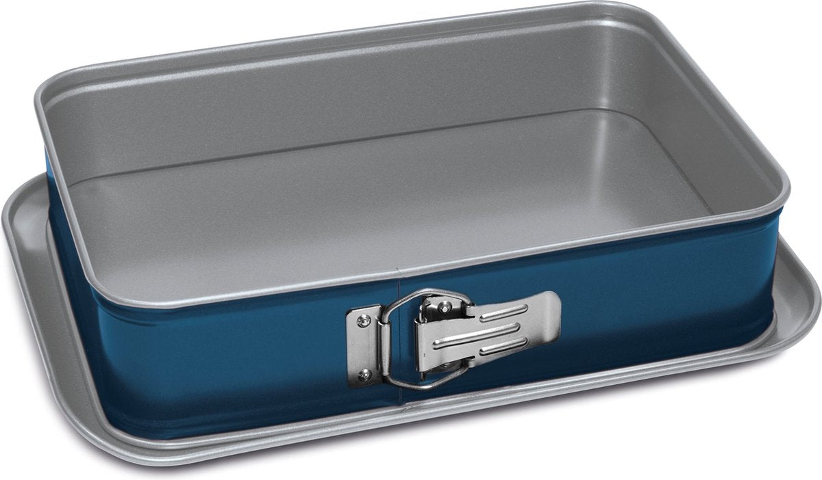 Guardini xbake Springform - Kuchenform - Kuchenform - Kuchenform - Springform 24 cm - Springform Rechteck - Backform 24x7 cm - Stahl - Blau Silber