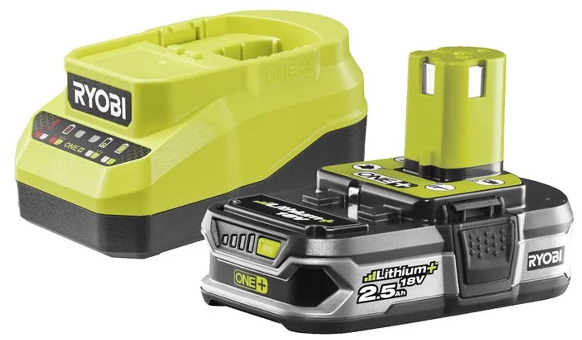 Ryobi one+™ 18V 1x 2,5 Ah Lithium+ Batterieladegerät-Set