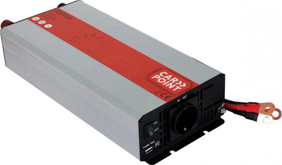 Carpoint Wechselrichter 12 V auf 230 V – 1500 W 3000 W Spitze – mit USB – gesichert – Lüfter – für Auto, Wohnmobil, Wohnwagen
