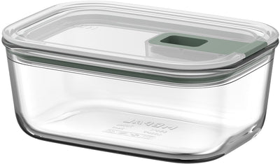 Mepal Glas-Lebensmittelbehälter Easyclip – 700 ml – Glas-Lebensmittelbehälter mit Schiebeverschluss – mikrowellengeeignet. (Dampf-)Ofen. Kühl- und Gefrierschrank – nordischer Salbei