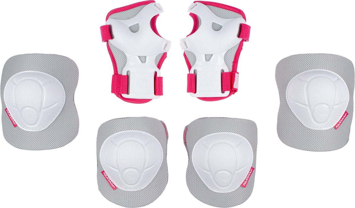 Nijdam Schlittschuh-Schutzset für Kinder – White Out – White Fuchsia – L