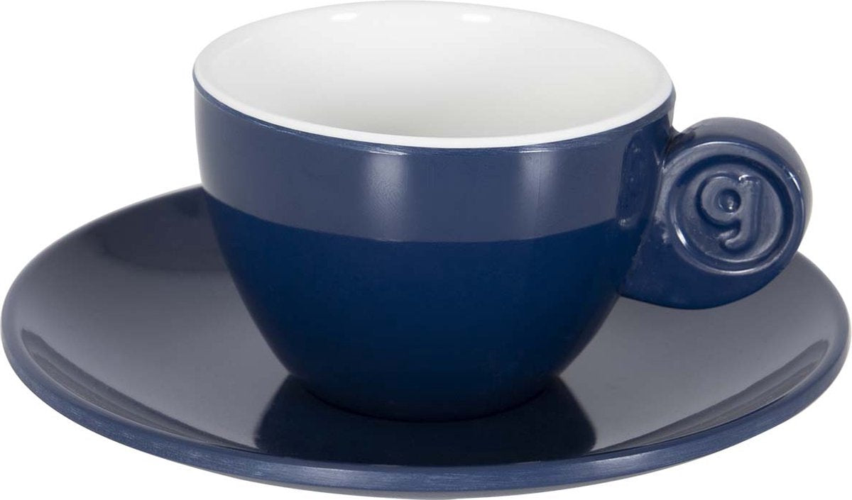 Gimex - Solid Line - Espressoset - Blau Weiß - 85 ml - 2 Stück