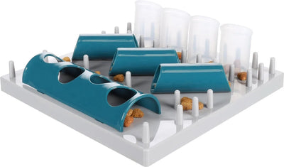 Flamingo-Hundespielzeug – interaktives Fumbo-Spielzeug – Hundespielzeug – Hundesnacks – Hundeleckerlis – 29,5 x 29,5 x 9,5 cm – grau