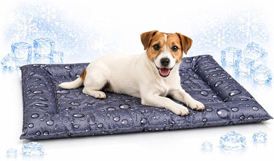 Flamingo Kühlmatte Hund – Kühlendes Hundebett – S – 66 x 56 x 6 cm – Lakritzgrau – wasserdichtes Kühlbett mit sicherer Gelfüllung