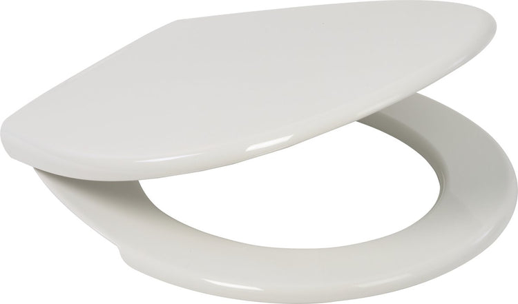 Plieger Economy WC-Sitz – WC-Sitz in Universalform – Thermoplast – weiß – mit Deckel – Edelstahlbefestigung