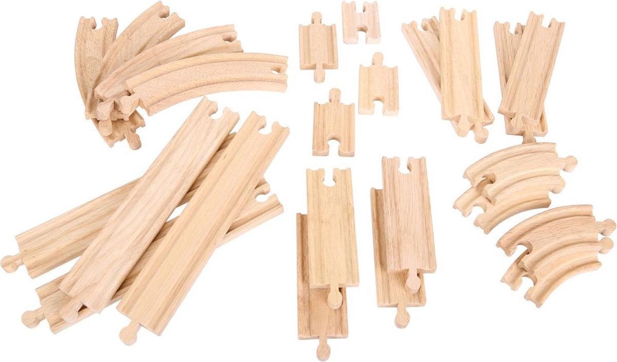 Bigjigs Holzerweiterung Set Rails und Bends, 24dlg.