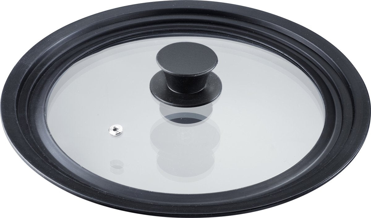 Westmark Universaldeckel mit Silikonrand – vielseitig einsetzbar für Töpfe und Pfannen mit einem Durchmesser von 16 – 20 cm, hitzebeständiges Sicherheitsglas – 215 × 215 × 48 mm