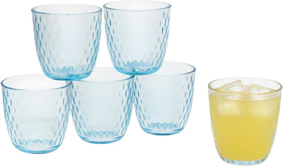 Bormioli Rocco Gerimport Wassergläser Trinkgläser Lively Blue - 6x Stück - Blau - 290 ml