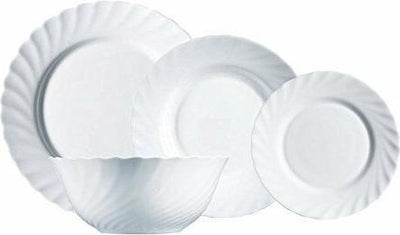 Luminarc Trianon-Geschirrset – Weiß – 6 Personen – 19-teilig