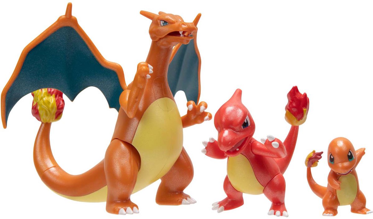 Jazwares Pokémon Evolution Multipacks Figur – Glumanda, Charmeleon Glurak