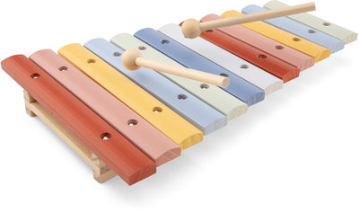 Woet® Xylophon-Spielzeug aus Holz – buntes Spielzeuginstrument mit Notenheft und 2 Stöcken – regt die musikalische Entwicklung an – ab 2 Jahren