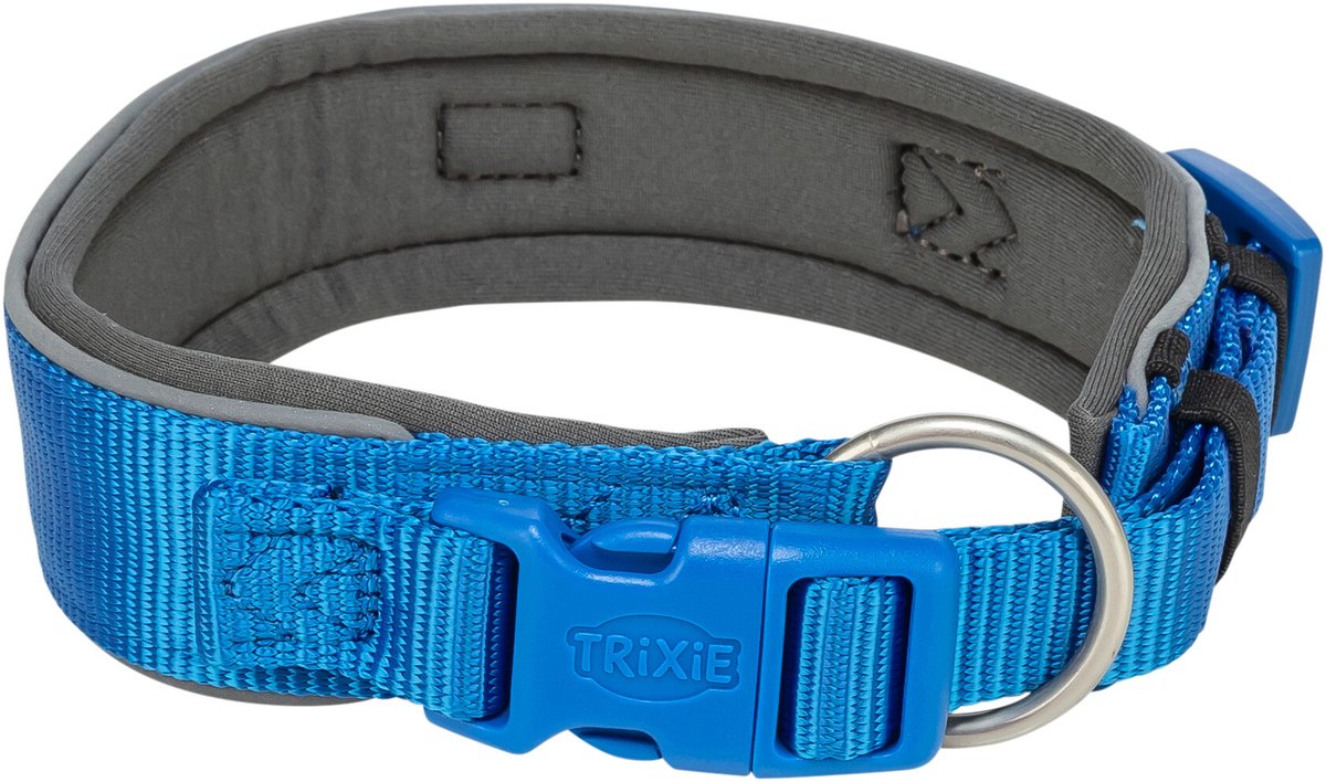 Trixie Hundehalsband – extra breit königsblau 33–42 cm – reflektierendes Polyester