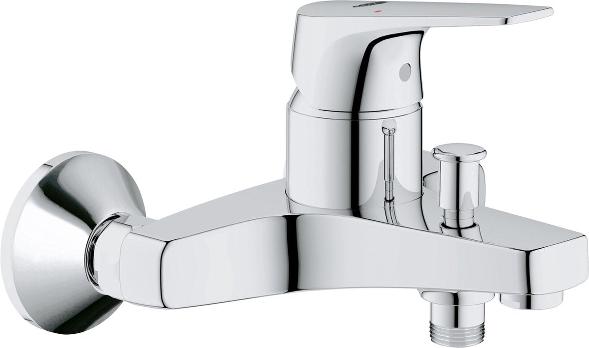 Grohe Quickfix Start Flow Badewannenarmatur – mit Umsteller und Kupplungen – Chrom