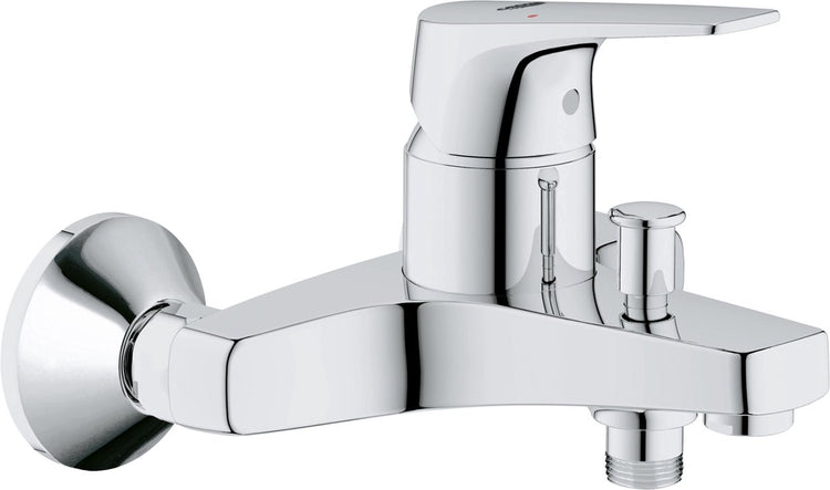 Grohe Quickfix Start Flow Badewannenarmatur – mit Umsteller und Kupplungen – Chrom
