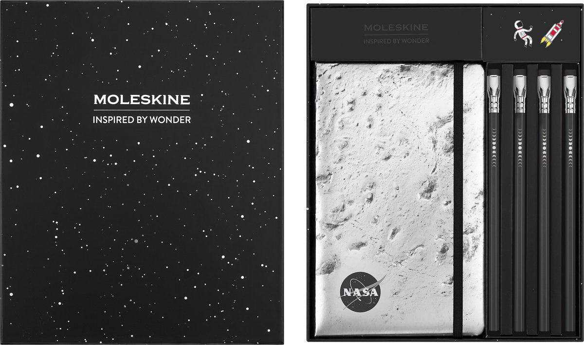 Moleskine NASA-Bundle-Box (Notizbuch 13 x 21 cm, 4 Blackwing-Bleistifte, 2 Stifte)