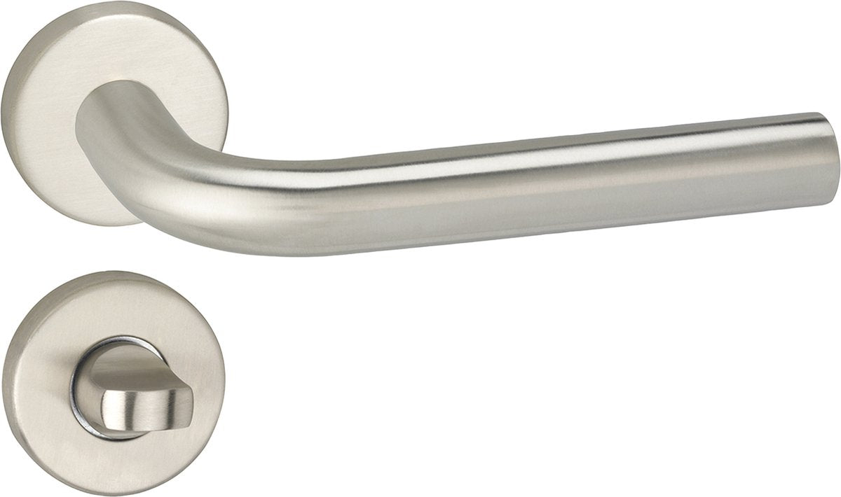 Impresso Dursley Hocker mit 2x Rosette WC rund verdeckt Edelstahl