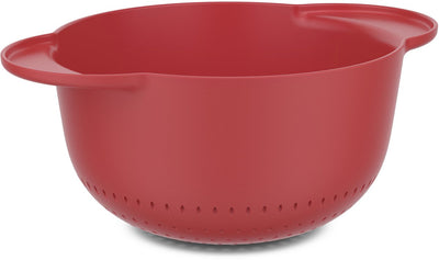 Mepal Sieb Chef It – 3000 ml – rutschfester Boden für zusätzlichen Halt – passt in Rührschüssel 3000 ml – spülmaschinenfest – Backutensilien – Koralle