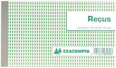 Exacompta - reçus, ft 10,5 x 18 cm, Französisch, Dupli (2 x 50 Blatt)