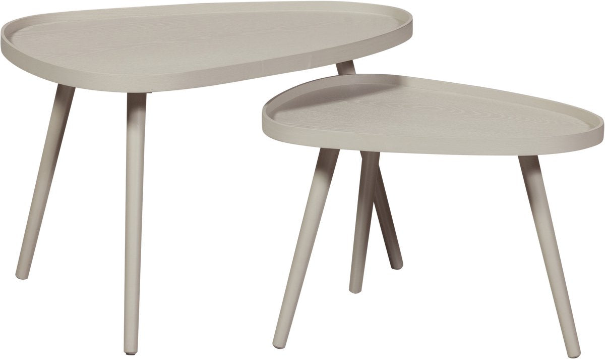Woood Nissa Beistelltische – Sand – 2er-Set – 39 x 71 x 52