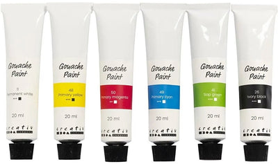 Creativ Company Gouachefarbe, Standardfarben, 6x20 ml 1 Box