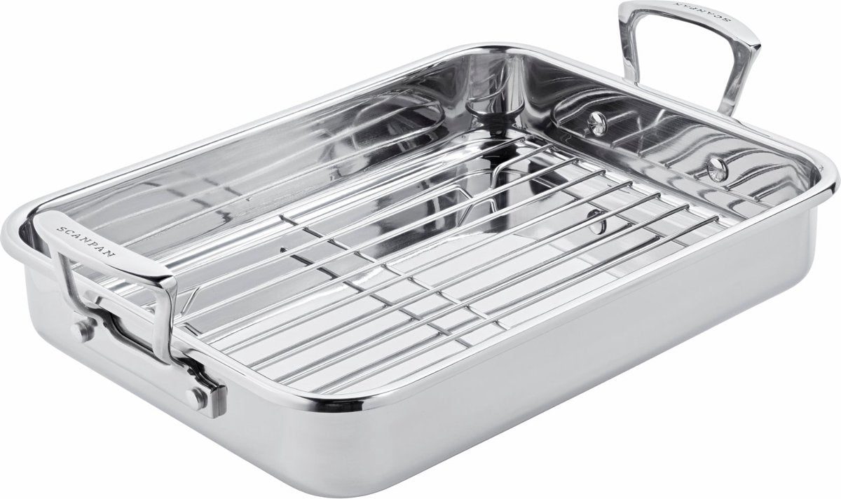 Scanpan Impact Edelstahl-Bratpfanne mit Rost, 42 x 26 cm