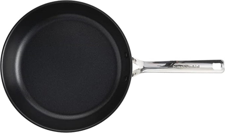 Kitchenaid Edelstahl-Bratpfanne 28 cm – PFAs-freie Antihaftbeschichtung – Induktions-Bratpfanne – Keramikpfanne – ofenfest bis 160 °C – Silber