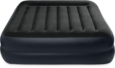 Intex erhöhtes Luftbett mit Kissenauflage und integrierter Pumpe – 203 x 152 x 42 cm