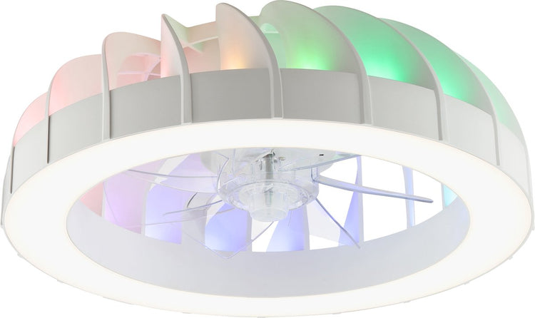 Brilliant Fanora - Deckenventilator - mit Beleuchtung - LED 30 W - 2700 K-6500 K - dimmbar - Weiß - sehr leise