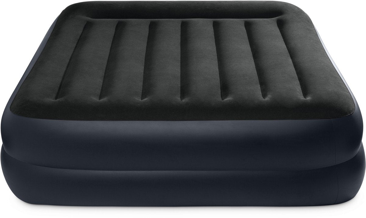 Intex erhöhtes Luftbett mit Kissenauflage und integrierter Pumpe – 203 x 152 x 42 cm