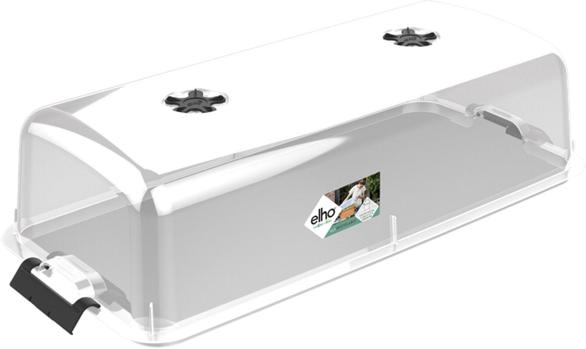 Elho Green Basics Grow House XXL 75 – Abdeckung für Growtisch – 100 % recycelter Kunststoff – ø 74,8 x H 20,3 cm – transparent