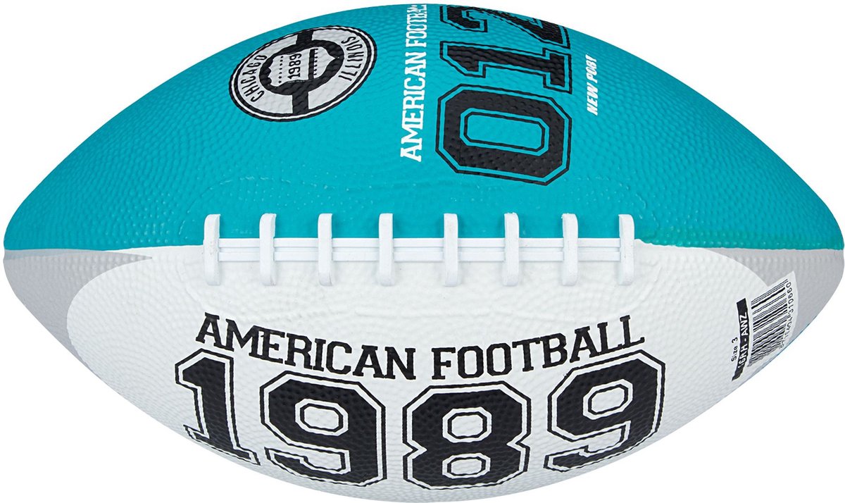 New Port American Football – Mini – Aqua, Weiß, Schwarz