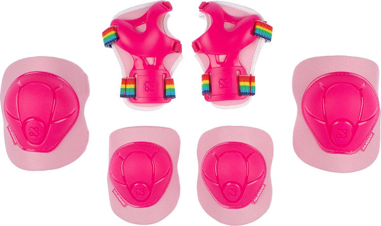 Nijdam Schlittschuhschutzset - rosa Regenbogen - rosa weiß - m