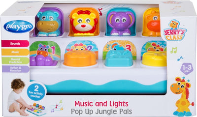 Musikalisches Pop-up-Spielzeug von Playgro – interaktives Babyspielzeug – Musik und Licht – Dschungelgeräusche – 2 Spielmöglichkeiten – Babyspielzeug – Spielzeug 1 Jahr – Babyspielzeug