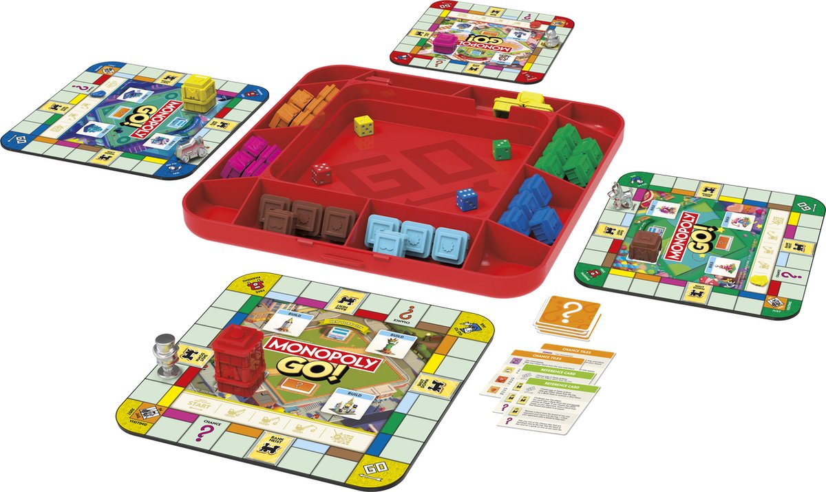 Hasbro Monopoly Brettspiel Go – Familienspiel – lehrreich – 2–4 Spieler.