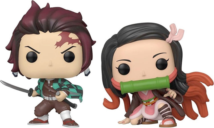 Funko Demon Slayer: Kimetsu no Yaiba – Pop! Animation 2er-Pack Tanjiro Nezuko Special Edition Sammelfigur – mehrfarbig