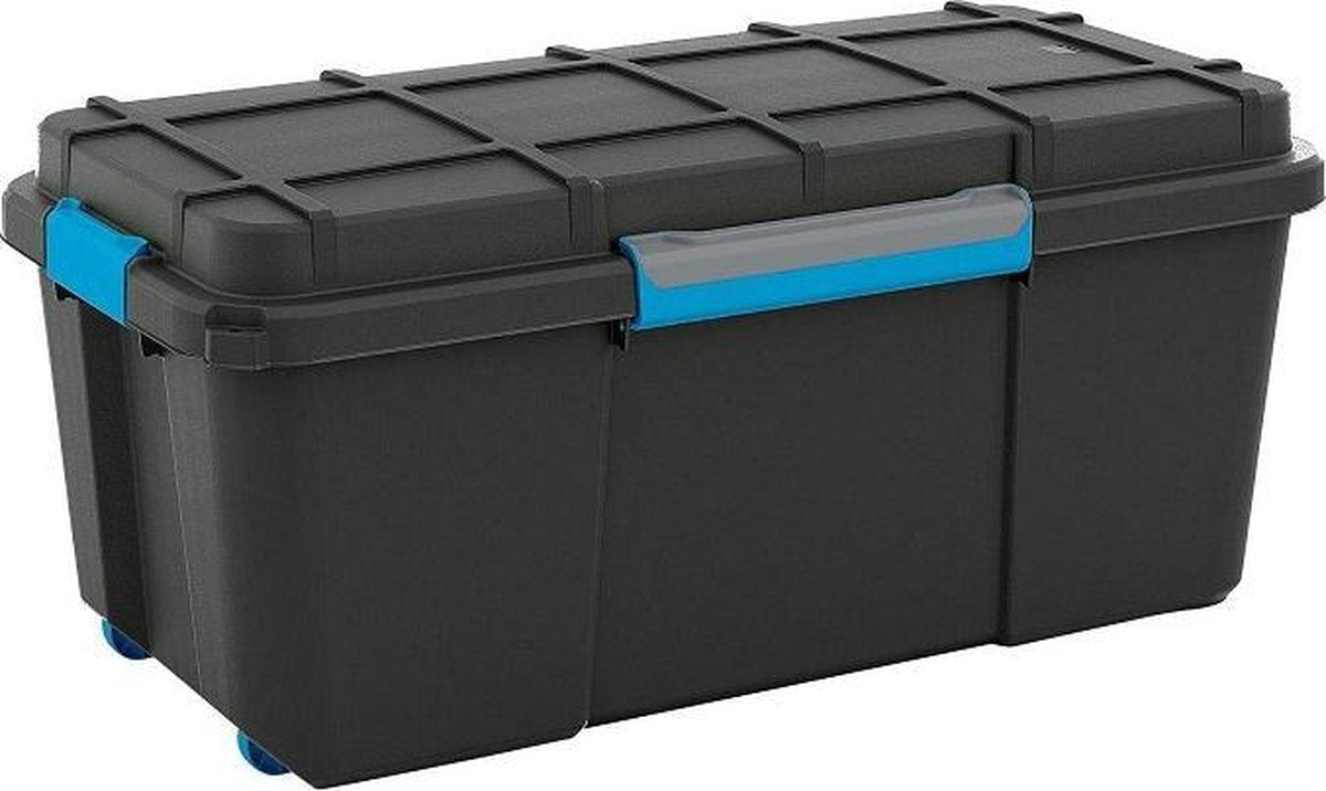 Kis Scuba-Aufbewahrungsbox l – 80 l – 78 x 39,5 x 35 cm – schwarz-blaue Clips