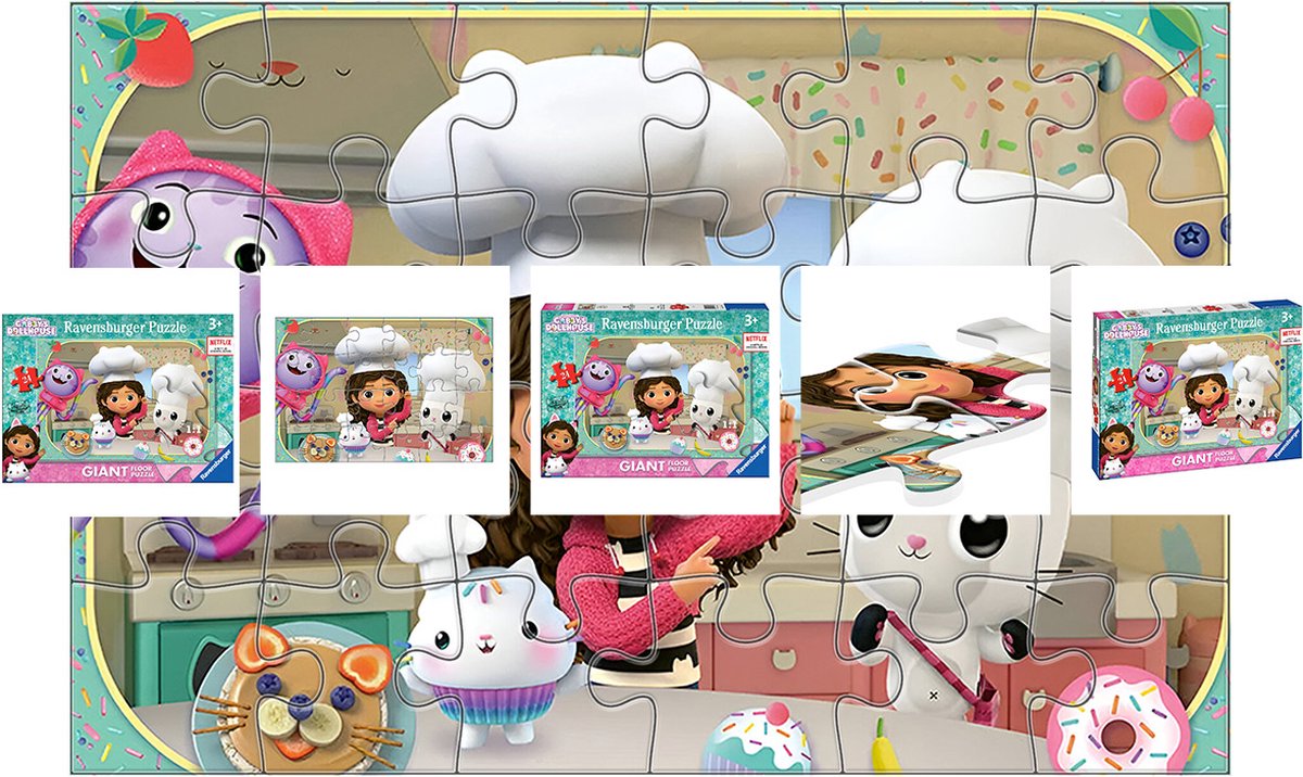Ravensburger, 24-teiliges Puzzle Gabbys Küche aus Gabbys Puppenhaus aus der Giant Floor Collection, mehrfarbig