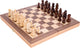 Engelhart Schachspiel Buchenholz mit Walnussfurnier – klappbares Holzschachbrett 30x30 cm – luxuriös eingelegtes Spielfeld – Travel Home Edition –