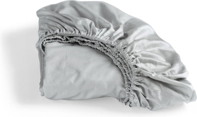 Cinderella – Sonntage – Spannbettlaken – 100 % Baumwollsatin – 90 x 200 cm – bis 25 cm Matratzenhöhe – hellgrau