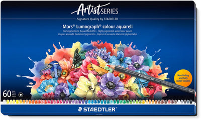 Staedtler - Künstlerserie - mars® lumograph® color aquarell 104 - Metallset mit 60 Farben