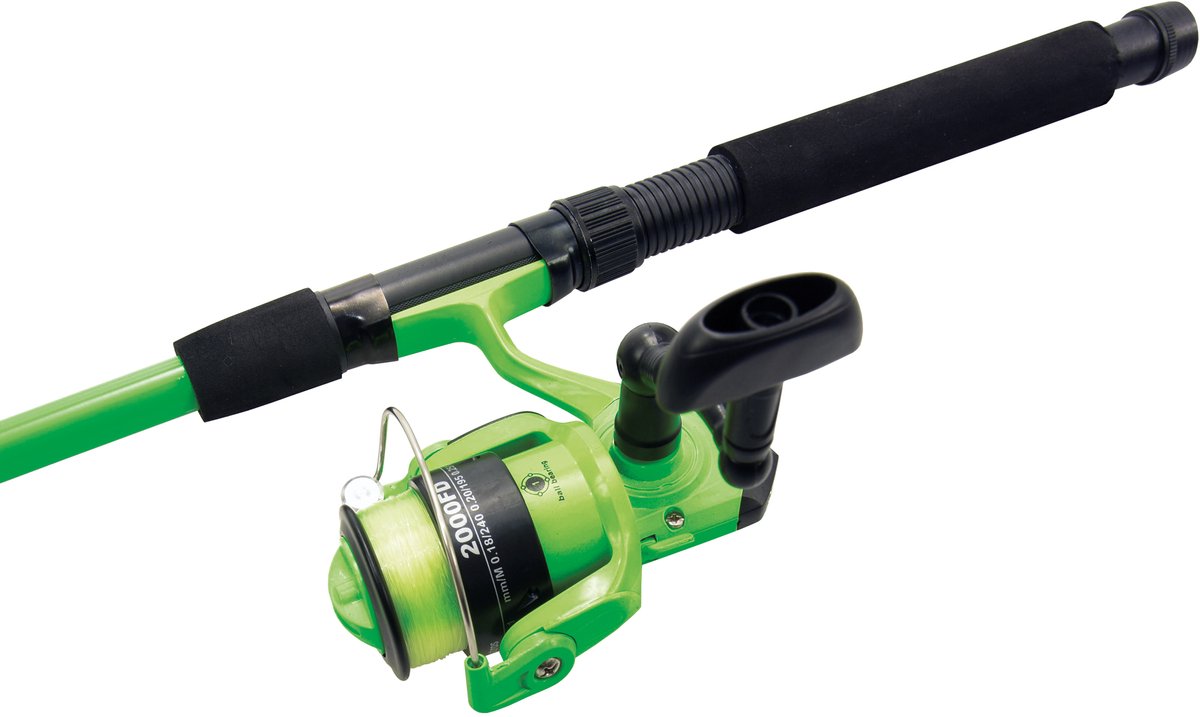 Albatros Tele Combo Green 210 – Teleskop-Angelruten-Set – 210 cm – Wurfgewicht 10–35 g – inklusive Nylonschnur