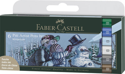 Faber-Castell Pinselstift – Zeichenstift – Pitt Artist Pen – 6-teilig – Winter – FC-167176