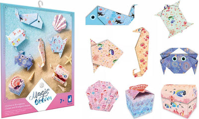 Janod – magischer Ozean – Origami – basteln Sie 2 Kisten und 18 Origami-Figuren