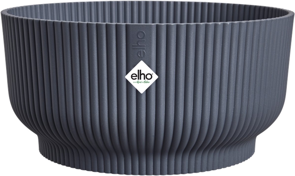 Elho Vibes Fold Bowl 25 – Pflanzschale für den Innenbereich – 100 % recycelter Kunststoff – ø 24,9 x H 12,1 cm – Anthrazit