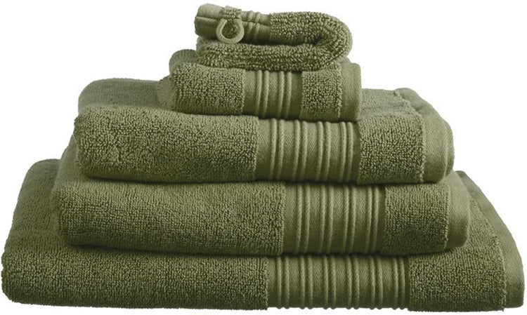 Durchsichtiges Bettwäschehaus – Gästehandtuch – 3er-Set – 30 x 50 cm – olivgrün