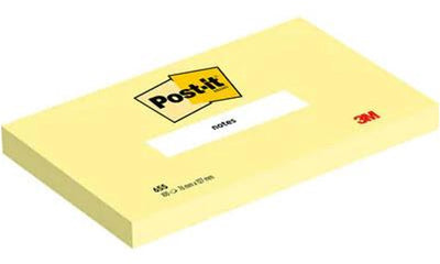 Selbstklebende Haftnotizen Post-it 655-cy 76x127mm einfarbig gelb