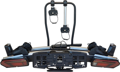 Twinny Load Fahrradträger E-Träger – 2 (Elektro-)Fahrräder – max. 60 kg – 13-poliger Stecker – faltbar – abschließbar – neigbar – LED-Beleuchtung