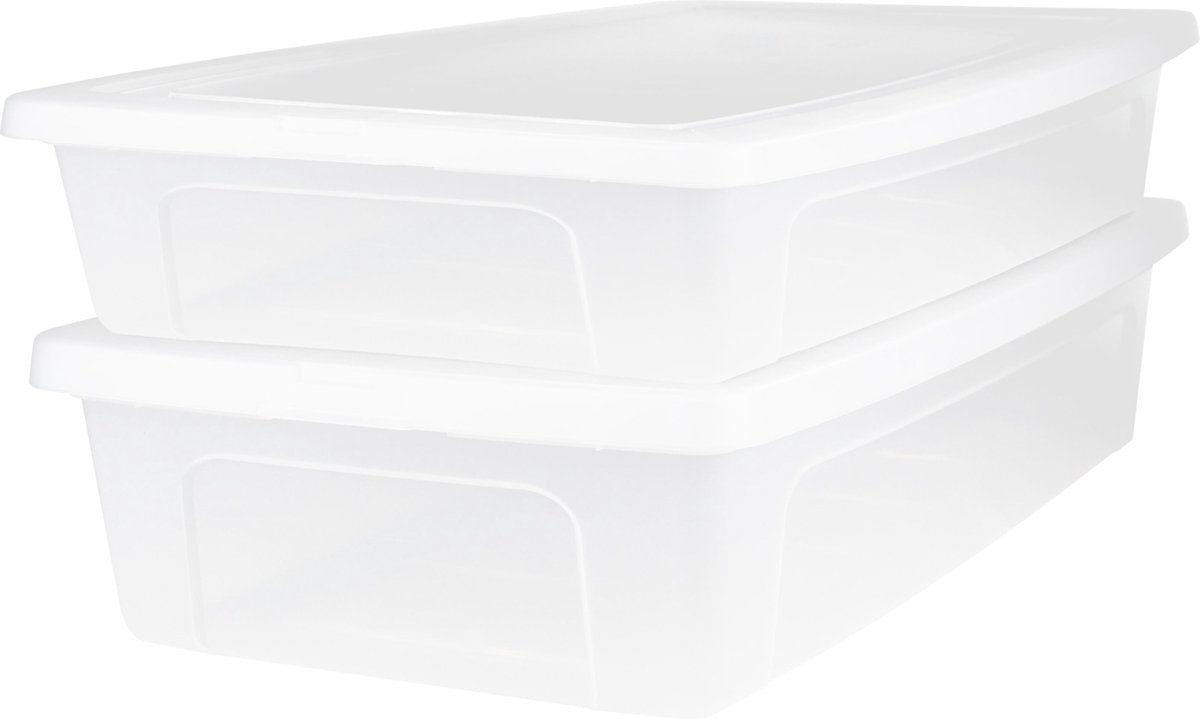 Iris Clearbox Aufbewahrungsbox – unter dem Bett – 30 l – Kunststoff – transparent – 2er-Set