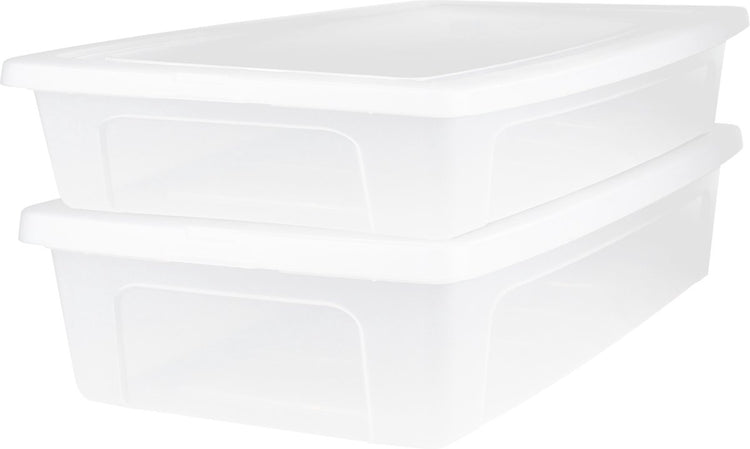 Iris Clearbox Aufbewahrungsbox – unter dem Bett – 30 l – Kunststoff – transparent – 2er-Set